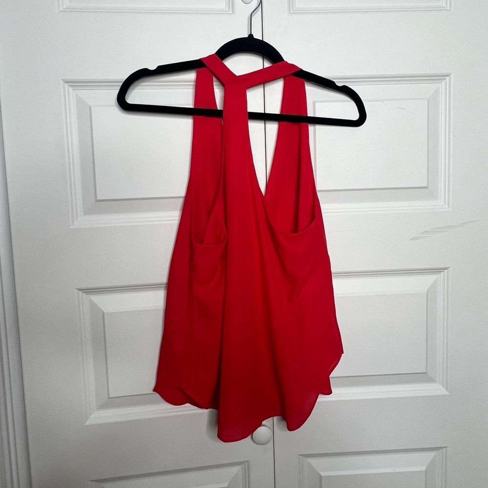NWT Three Eighty Two Red Halter Tank Top | Size S | Flowy Keyhole Blouse - Picture 3 of 4